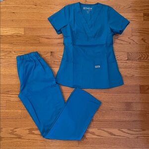 Greys Anatomy Women's Blue Scrub Set